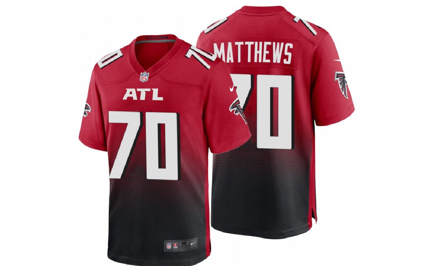 Men Atlanta Falcons #70 Jake Matthews Nike Red Game NFL Jersey->atlanta falcons->NFL Jersey